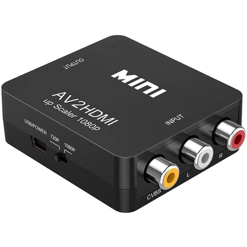 [neuwertig]rca-zu-hdmi-adapter, 1080p Av-zu-hdmi-video-audio-konverter, Mini-rca-composite-cvbs-av-zu-hdmi-konverter, Unterstützt Pal/ntsc Mit Kabel Für Tv/pc/ps3/ps2/stb/xbox Vhs/vcr/blu-ray/dvd
