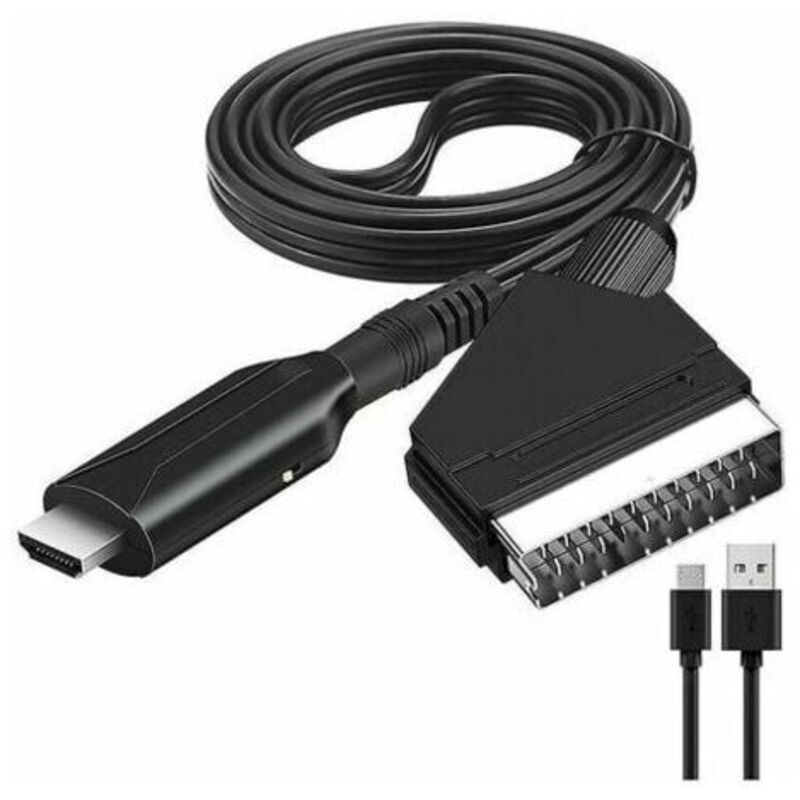 [neuwertig]scart-zu-hdmi-adapter, Scart-zu-hdmi-konverter Mit Hdmi-kabel, Full-hd-tv-audio-video-konverter Für Fernseher, Projektor Usw.