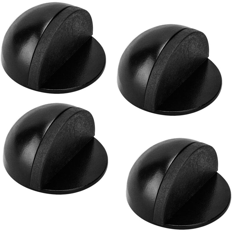 [neuwertig]türstopper, 4er-set Türstopper Und -puffer Aus Edelstahl Mit Gummipads, Selbstklebende Türstopper Für Alle Hartböden – Schwarz