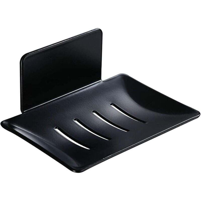 [neuwertig]wandseifenschale, Seifenhalter Für Die Dusche, Seifenschale Aus Metall, Seifenhalter Fürs Badezimmer (ohne Bohren), Schwammhalter Für Die Küche, Schwarz