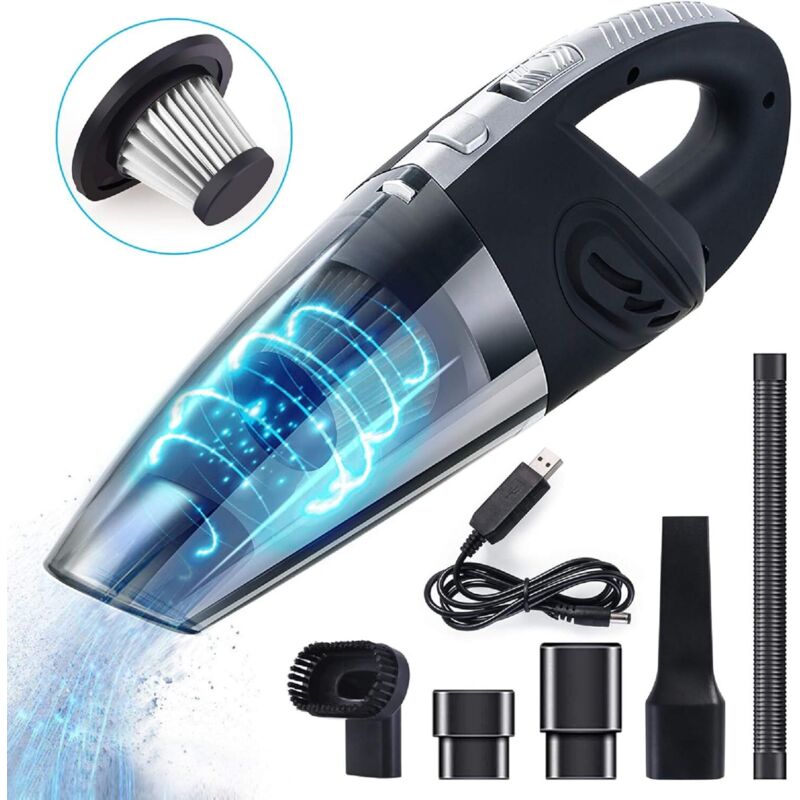 [neuwertig]kabelloser Handstaubsauger, 120 W Saugleistung, 2200 Mah Lithium-akku, Tragbarer Trockensauger Für Auto, Tierhaare Und Staub