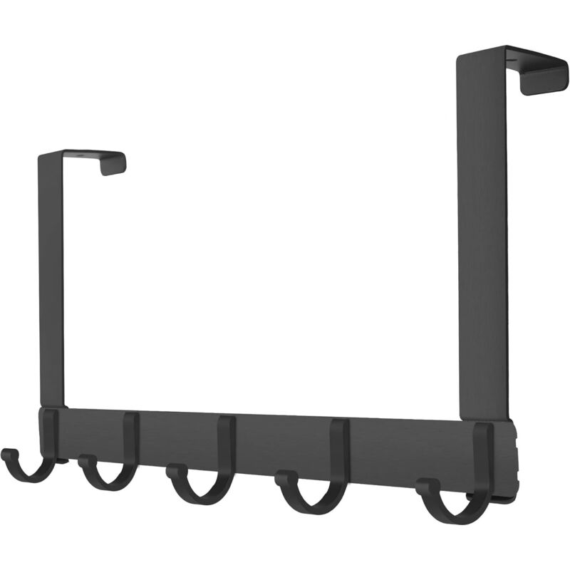 [neuwertig]türhaken Mit 5 Haken, Hängeleiste Aus Aluminiumlegierung, Handtuchhalter, Badezimmerhaken, Kein Bohren Erforderlich, Passend Für Türen Bis 45 Mm Breite