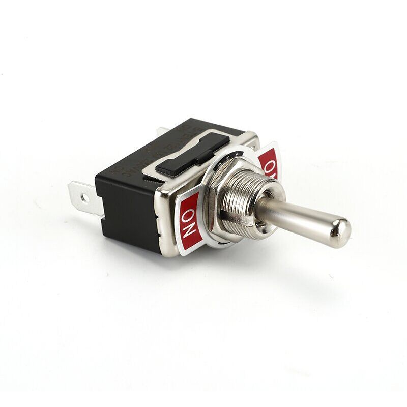 [neuwertig]metall-wippschalter, C513a, Spdt, Rastend (eingeschaltet), Ein/aus/ein, 3 Positionen, 15 A, 250 V Ac, 3 Anschlüsse, Ce-kennzeichnung, Mit Wasserdichter Kappe