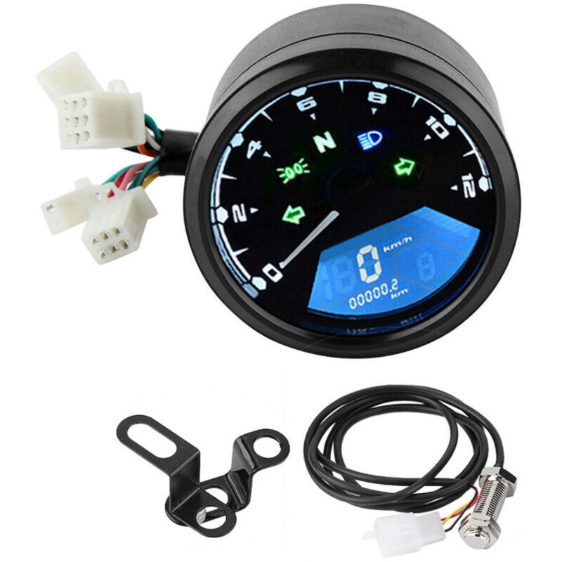 [neuwertig]12v Lcd-digitalanzeige Universeller Motorrad-tachometer Kraftstoffanzeige