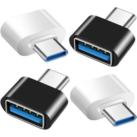 [neuwertig]usb-c-auf-usb-adapter (4er-pack), Usb-c-auf-usb-3.0-otg-adapter, Usb-buchse Auf Usb-c-stecker, Kompatibel Mit Macbook Pro, Samsung Galaxy, Typ-c-smartphones Und Mehr (2 Schwarze Und 2 Weiße