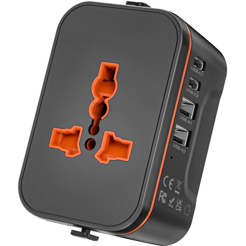 [neuwertig]universeller Reiseadapter, Universeller Reiseadapter Mit 2 Usb- Und 2 Usb-c-anschlüssen, Universeller Adapter Für Usa, Großbritannien, Deutschland, Australien, China, Japan, Steckeradapter