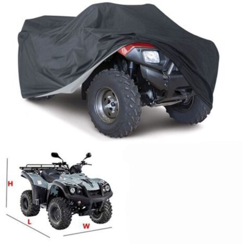 [neuwertig]schutzhülle Für Atv, Motorrad, Quad, Wasserdicht, Uv-beständig, 145 × 85 × 98 Cm, Robuste Atv-/quad-abdeckung, E-bike-abdeckung, Strandauto-abdeckung, Schwarz