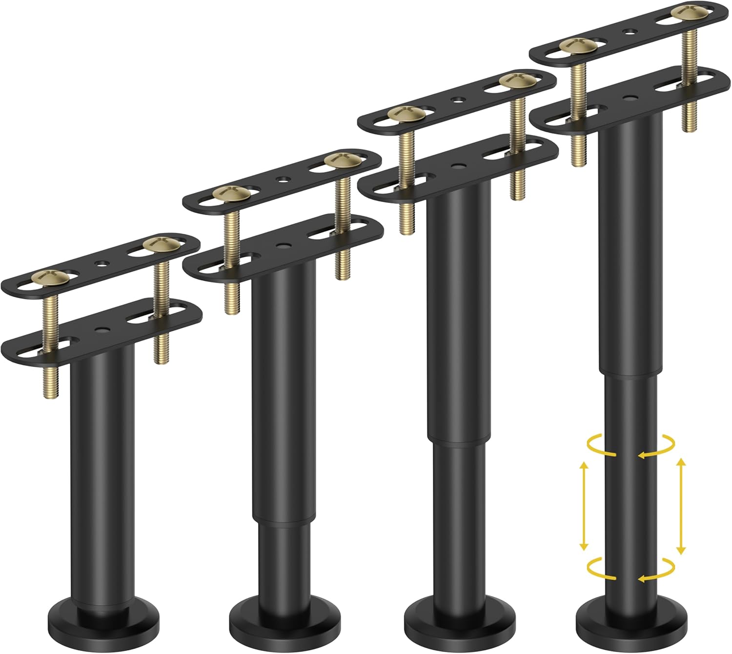 [neuwertig]set Aus 4 Höhenverstellbaren Bettstützbeinen (18-32 Cm), Mittelstützbeinen Für Bettgestell, Mittellatten Und Möbel, Robuste Metall-ersatzbeine.
