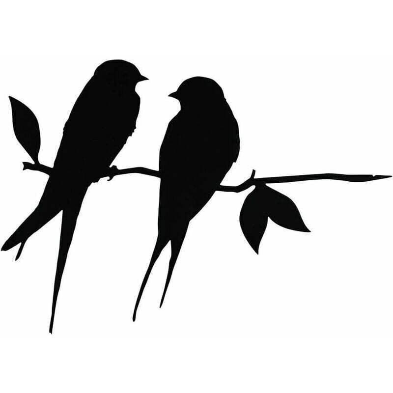 [neuwertig]metallene Schwalbenbaum-dekoration, Metallvogel-gartendekoration, Stahl-silbervogel-gartendekoration, Metallvögel-vogelornamente Für Terrasse Und Garten (schwarz 1)