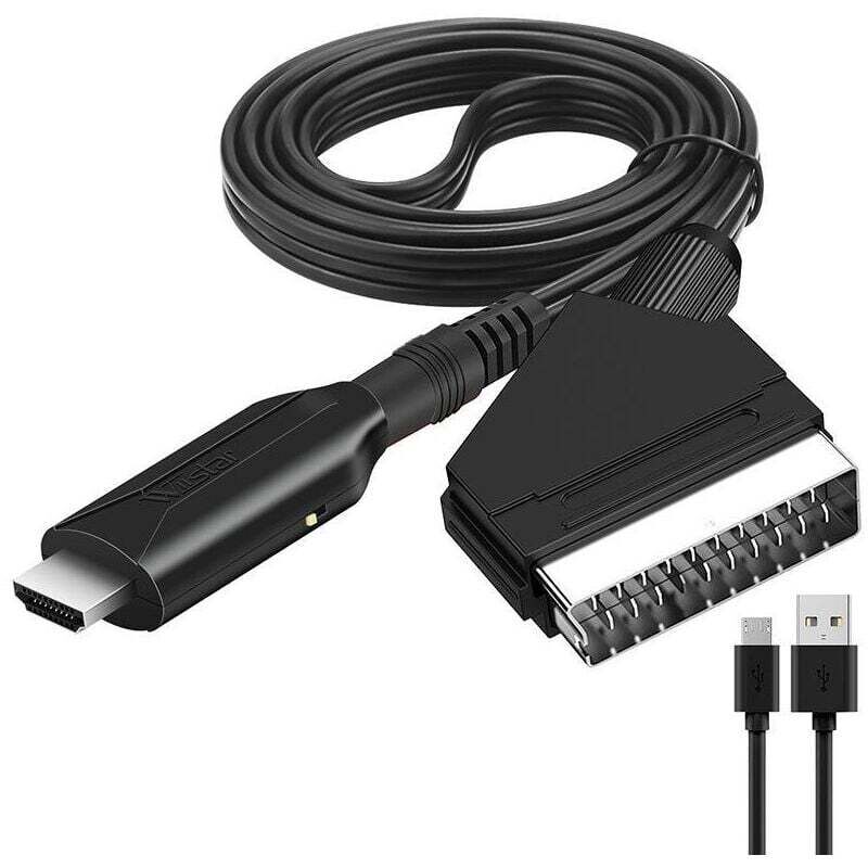 [neuwertig]scart-zu-hdmi-konverter Mit Kabel Für Dvd-/vhs-player Und Full-hd-1080p-fernseher