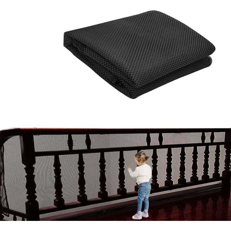 [neuwertig]treppensicherheitsnetz, Babysicherheitsnetz, Kindersicherheitsnetz, Balkonsicherheitsnetz, Kinderschutznetz (schwarz, 75 Cm X 300 Cm) - Rapanda