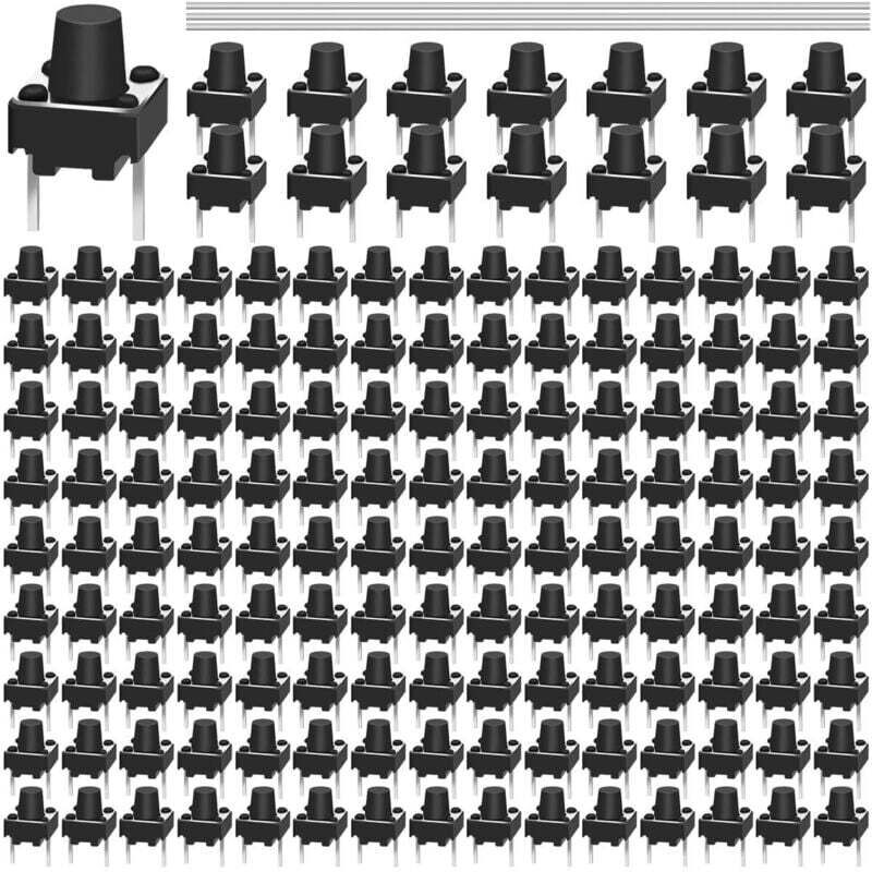 [neuwertig]packung Mit 150 Mini-tastern (2-polig, 6 X 6 X 7 Mm). Kombiniertes Ein-/ausschaltset Mit Lötdraht Für Bedienfelder, Leiterplatten Oder Kameras.