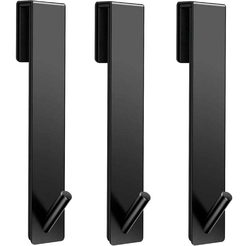 [neuwertig]edelstahl-duschtürhaken, 19 Cm, Handtuch-/bademantelhalter, 3er-pack, Schwarz