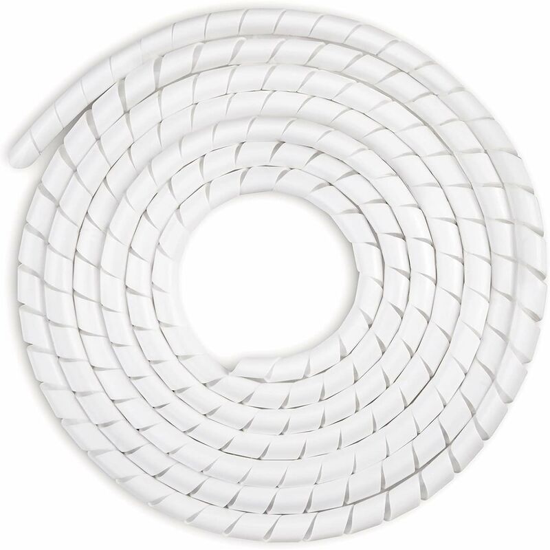 [neuwertig]universeller, Flexibler Spiralkabelschutzschlauch 6 Mm, Kabelmanagement-set, 1 Packung Spiralkabelschutzschläuche Zum Schutz Von Tv-/pc-/usb-/tv-/aux-antennenkabeln (15 M), Weiß (6 Mm, 15 M
