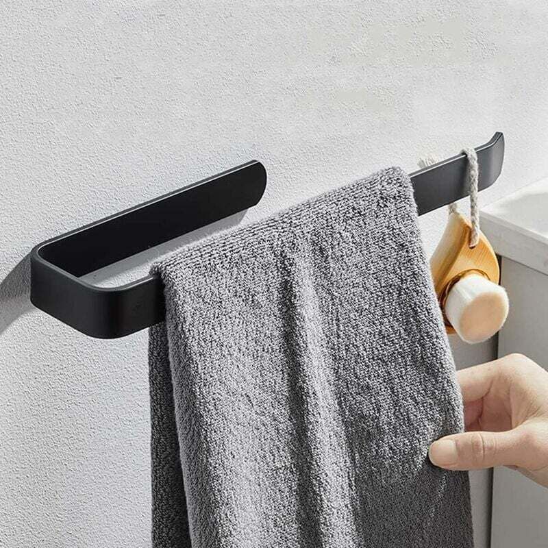 [neuwertig]wandmontierter Handtuchhalter Ohne Bohren, Handtuchring, Aufbewahrung, Badehandtuchhalter, Handtuchhalter Für Küche, Bad, Wc, Mattschwarz