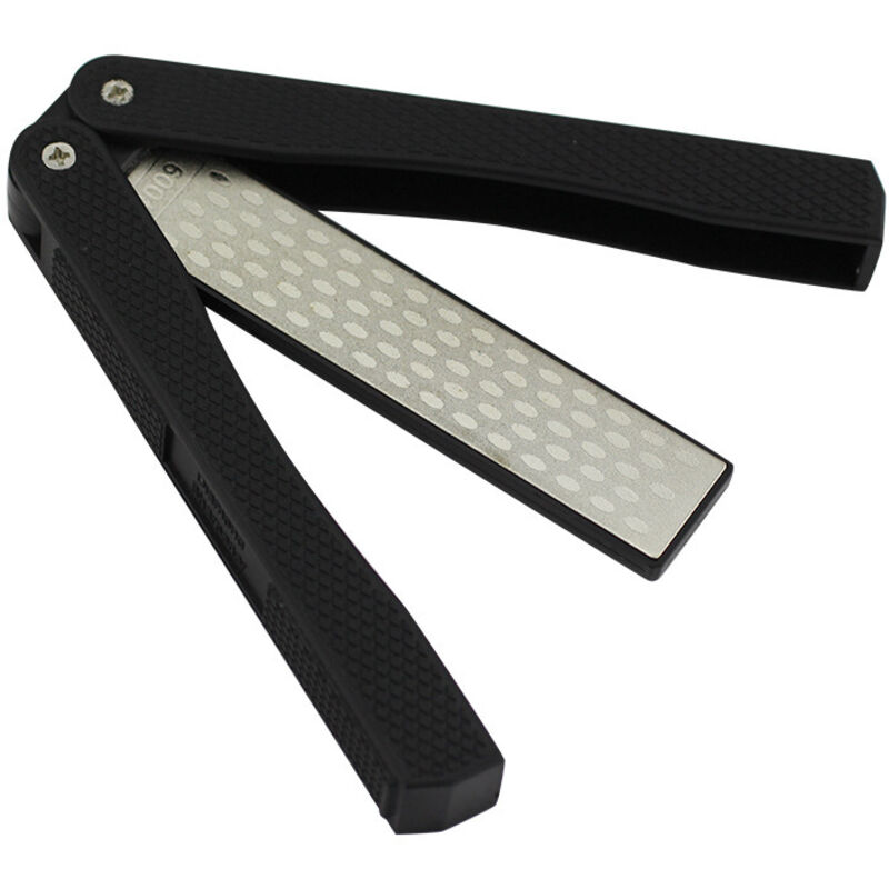 [neuwertig]klappbarer Diamantmesserschärfer Mit Zwei Körnungen (grob/extra Fein, 400/600er Körnung) Für Küche, Garten, Camping Und Outdoor-aktivitäten – Schwarz 125301,6 Mm