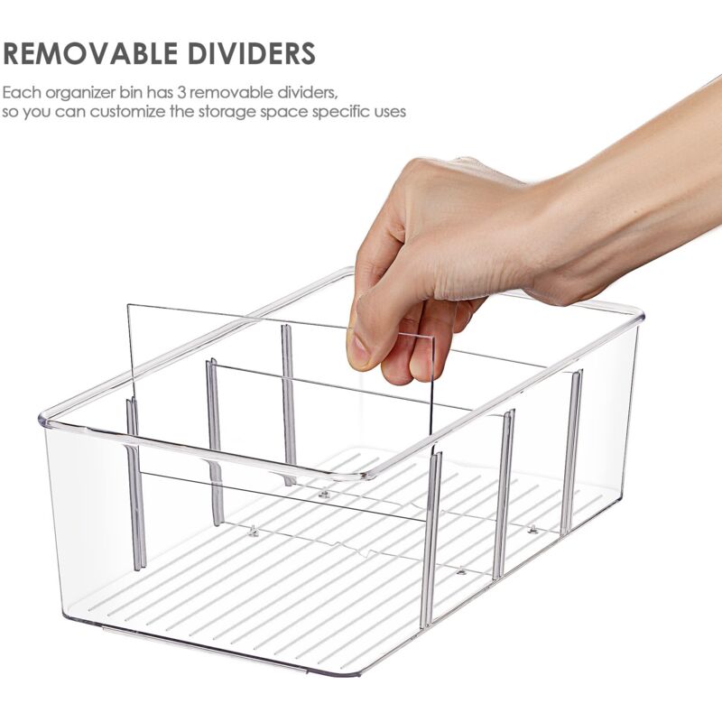 [neuwertig]4er-pack Transparente Aufbewahrungsboxen Für Speisekammer, Küche, Kühlschrank, Schrank, 4 Fächer, Snacks, Beutel, Gewürzpäckchen