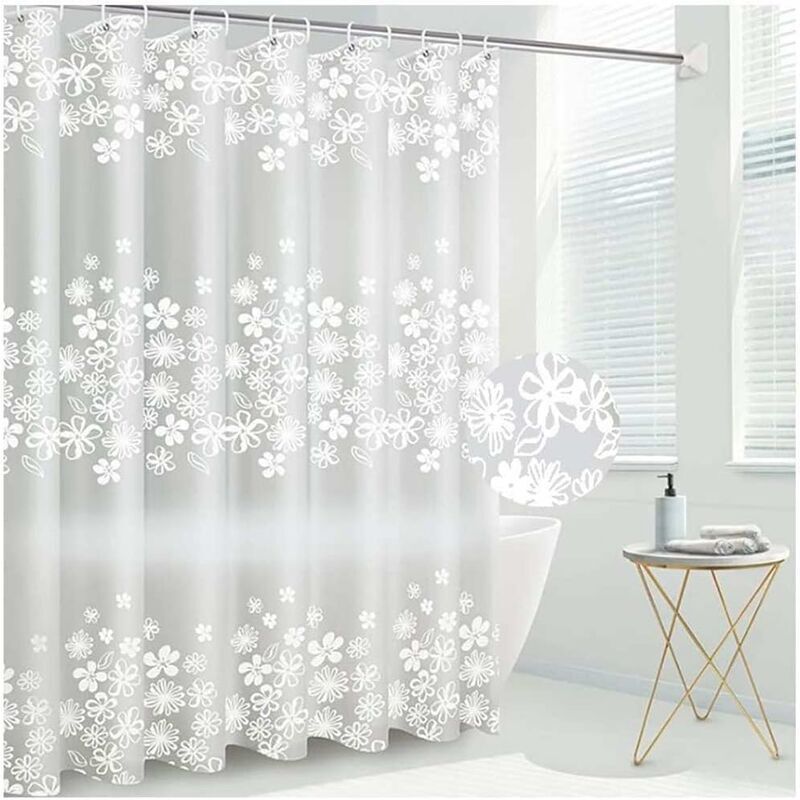 [neuwertig]wasserdichter, Schimmelresistenter, Transparenter Duschvorhang Aus Peva, 180 X 200 Cm, Mit Magnetischem Gewicht Und 12 Duschvorhangringen