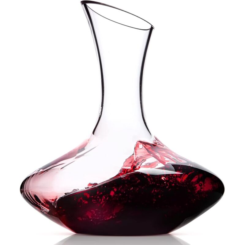 [neuwertig]mundgeblasene Kristallkaraffe, 1700 Ml. Stoßfest. Elegantes Design Zur Stilvollen Präsentation Ihrer Weine. Dekorative Weinkaraffe.