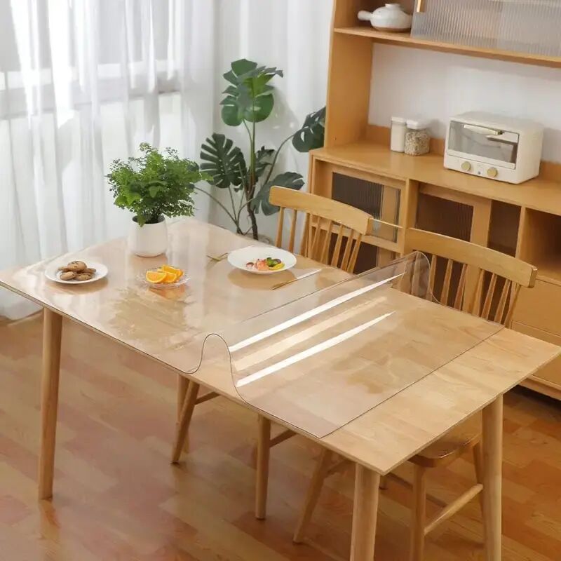 [neuwertig]leicht Zu Reinigende, Wasserdichte, Transparente Pvc-tischdecke Für Küche Und Haushalt, Waschbar, Transparenter Tischschutz, Schützende Pvc-tischdecke, Kratzfest