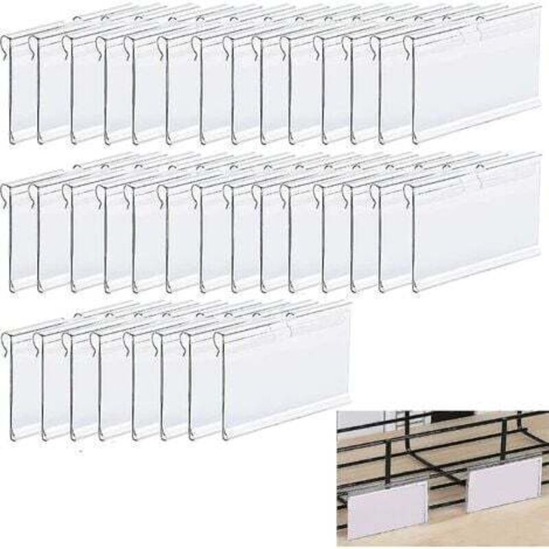 [neuwertig]packung Mit 36 Hochwertigen, Transparenten Pvc-etikettenhaltern, Preisschildhaltern Aus Kunststoff, Regaletikettenhaltern, Etikettenhaltern Für Metallregale, Sh