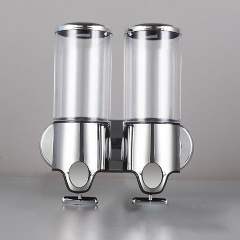 [neuwertig](transparent) 2 X 500 Ml Wandseifenspender, Doppelkopf-handseifenspender, Flüssigseifenspender Für Duschgel Und Shampoo, Für Küche, Bad, Hotel