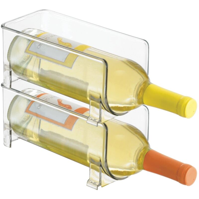 [neuwertig]flaschenregal (2er-set) – Stapelbarer Flaschenhalter Aus Kunststoff Für Wein, Limonade Oder Andere Getränke – Modernes Weinregal Für 1 Flasche – Transparent