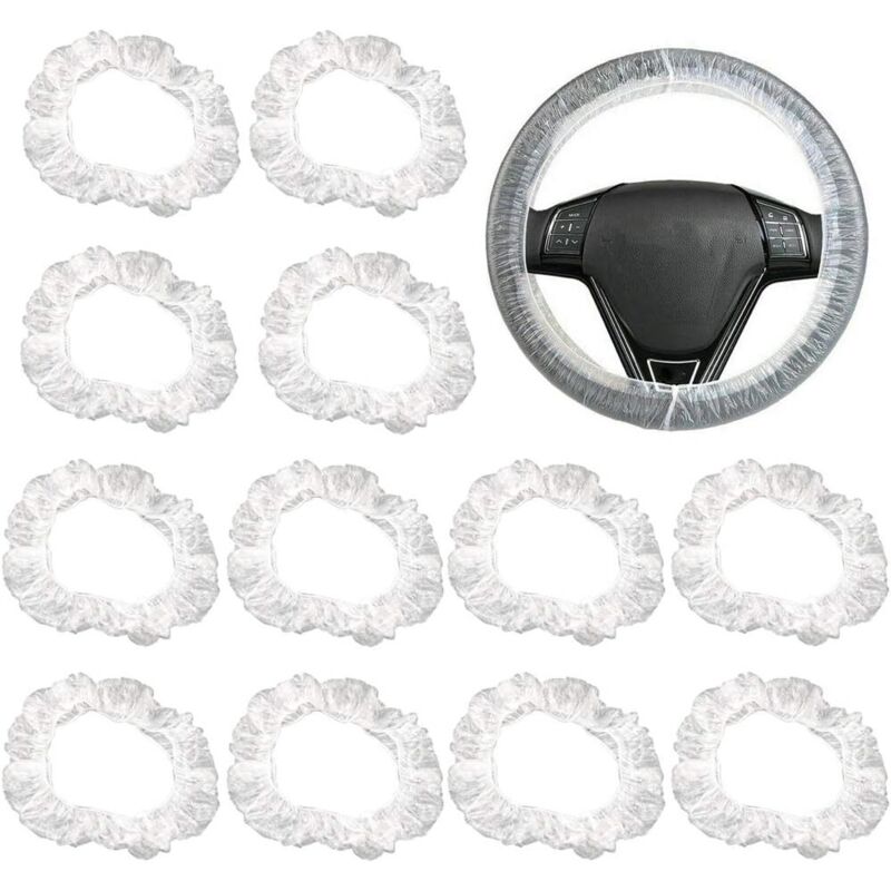 [neuwertig]100 Stück Universelle, Transparente Lenkradhüllen, Wasserdichte, Elastische Schutzhüllen Aus Kunststoff, Lenkradabdeckungen, Autoinnenausstattung