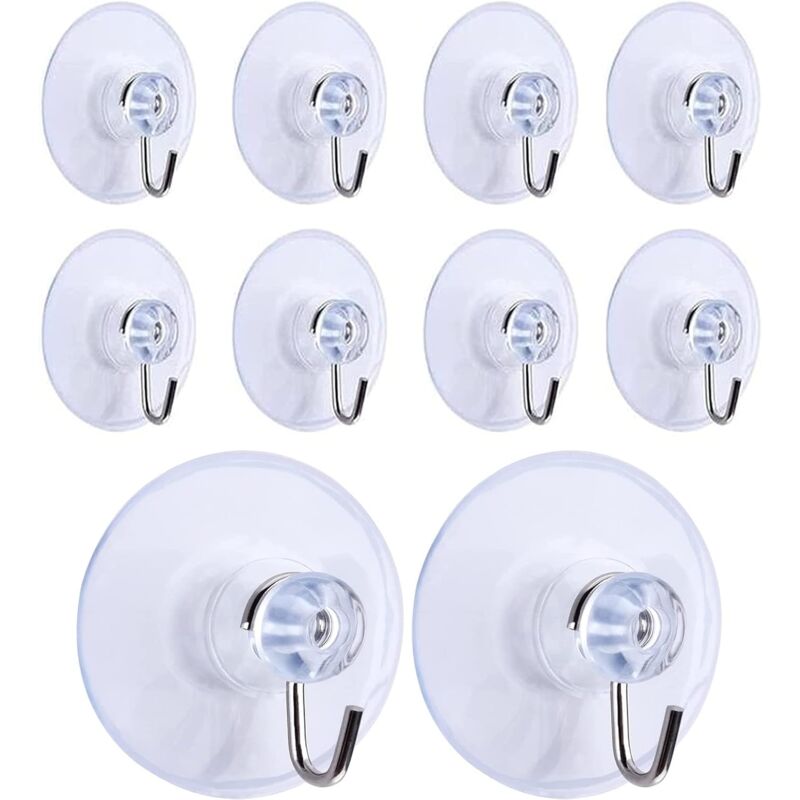 [neuwertig]10 Stück Saugnapfhaken, Abnehmbare Transparente Saugnapf-wandhaken Für Badezimmer, Küche, Dusche, Handtuchhaken, Zubehör (45 Mm)