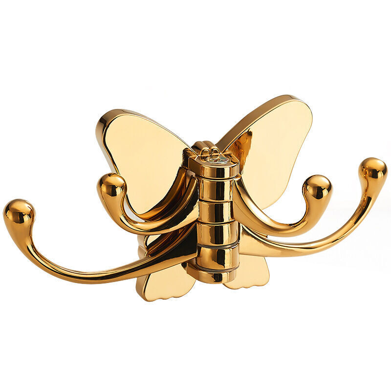 [neuwertig]dekorative Wandskulpturen, Metallhaken, Drehbarer Kleiderständer, Handtuchhalter – Gold