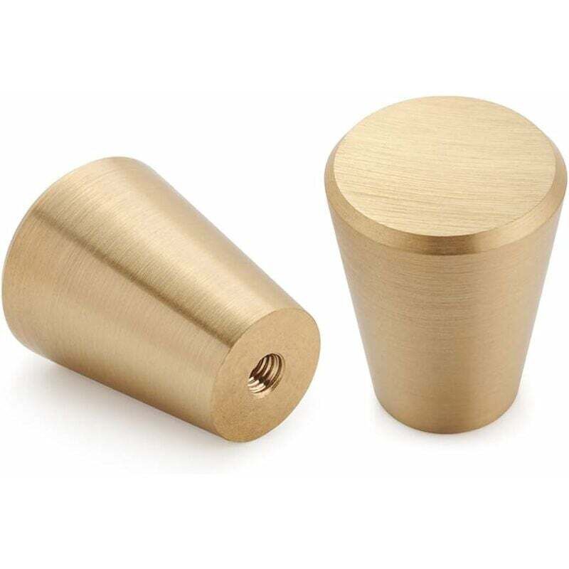 [neuwertig]möbelknöpfe Aus Gebürstetem Messing, Vergoldete Schubladengriffe, Für Schränke, Kommoden, Badezimmer Und Küchen, 10er-set (kegelförmig)