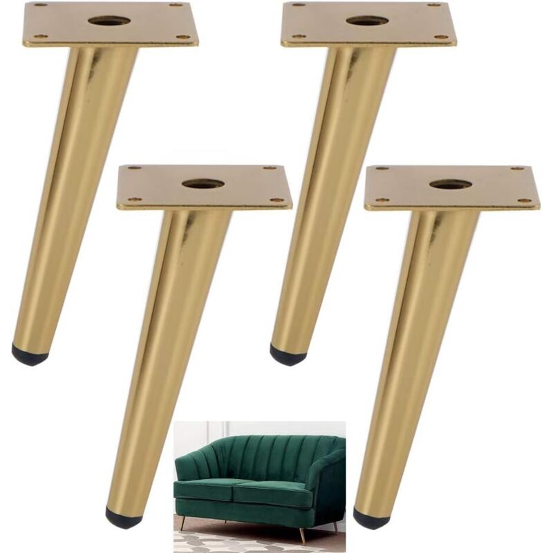 [neuwertig]set Mit 4 Abgewinkelten Sofabeinen, Tischbeinen, Schrankbeinen, Nachttischbeinen, Metallfüßen, Für Couchtische, Schränke Und Sofas, Gold (12 Cm/4,72 Zoll Abgewinkelt)