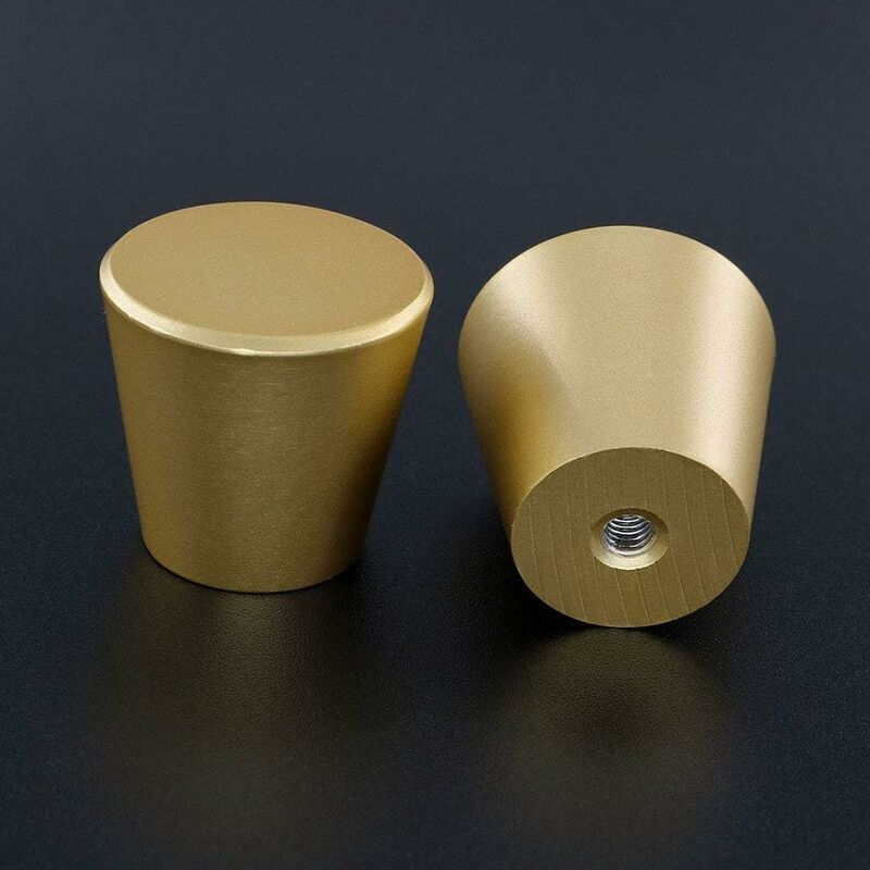 [neuwertig]set Mit 2 Goldenen Möbelknöpfen, Türknöpfen Aus Messing, Schubladenknöpfen Aus Gold, Runden Schrankknöpfen Aus Messing In Aluminiumlegierung