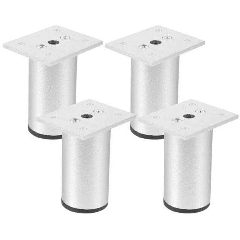 [neuwertig](silber) 4 Matte Aluminium-möbelfüße, 100 Mm, Tv-ständerfüße, Geeignet Für Couchtische, Schränke Und Sofastützen