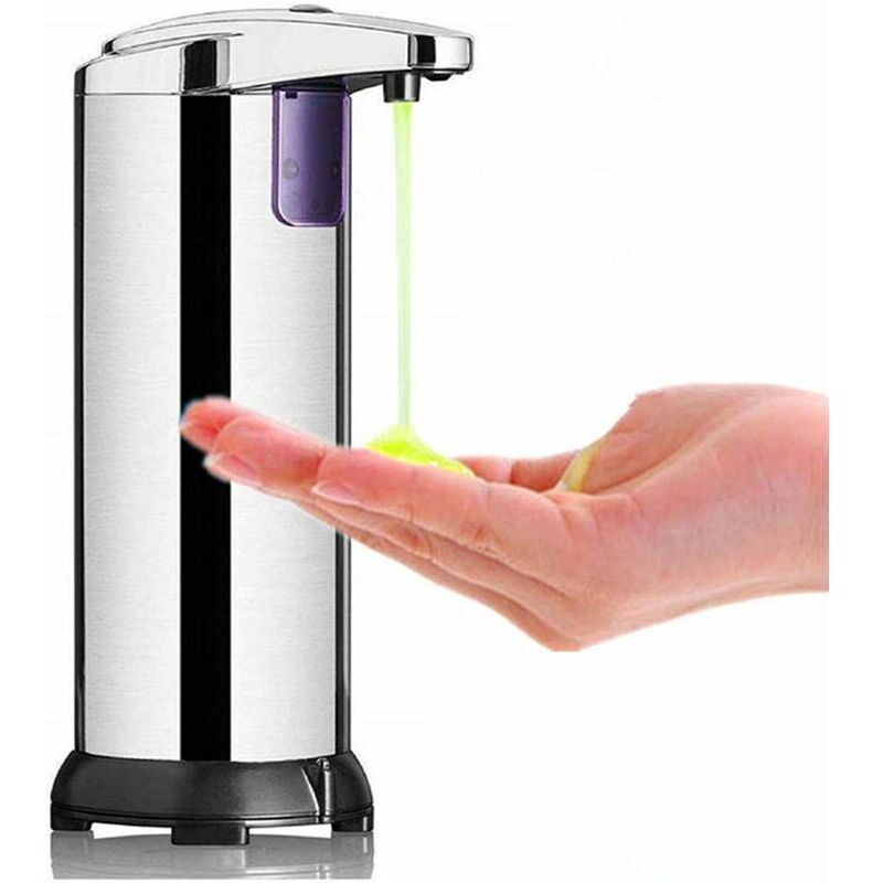 [neuwertig]automatischer Seifenspender Mit Berührungsloser Edelstahl-seifenkammer Mit Infrarot-bewegungssensor, Wasserdichtem Sockel Und Einstellbarem Schalter.
