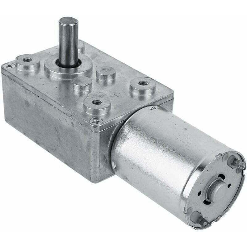 [neuwertig]elektrischer Getriebemotor Mit Hohem Drehmoment, Reversibel, Schneckengetriebe, 12 V, 60 U/min, Silber
