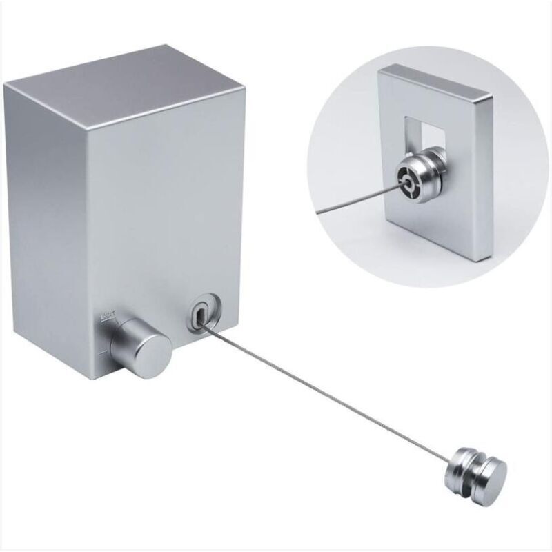 [neuwertig]4,2 M Lange, Einteilige, Einziehbare Wäscheleine Für Drinnen Und Draußen (silber) – 8,1 X 11,6 X 5,9 Cm