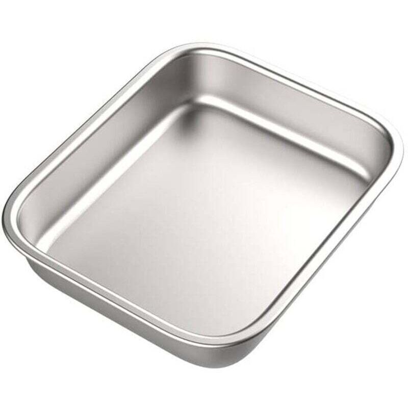 [neuwertig]backblech, Kuchenform, Servierschale, 20 X 27 Cm – Robuster Edelstahl – Multifunktional – Spülmaschinenfest – Silber