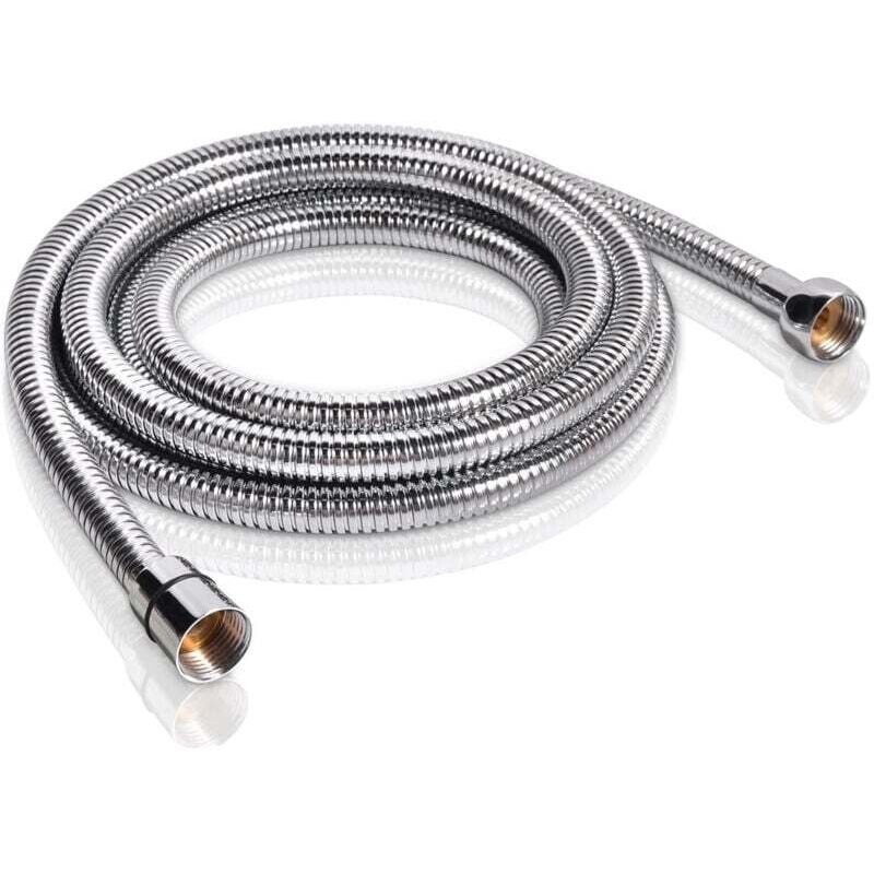 [neuwertig]1,5 M Langer, Verdrehsicherer Und Auslaufsicherer Universal-duschschlauch Aus Edelstahl, G1 2 Messing-chrom-silber-anschlüsse