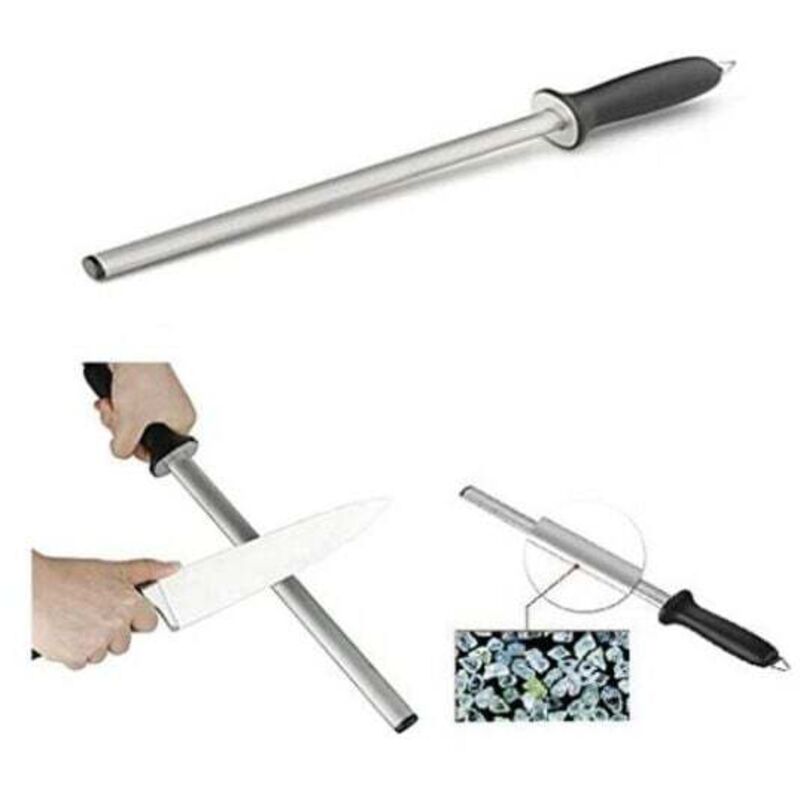 [neuwertig]professioneller Ovaler Wetzstahl 38 Cm, Diamant-messerschärfer Für Küchen- Und Fleischermesser