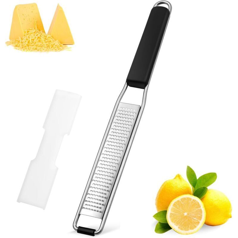 [neuwertig]käsereibe Aus Edelstahl, Für Zitrusfrüchte, Parmesan, Ingwer, Schokolade, Mit Schutzkappe (silber)