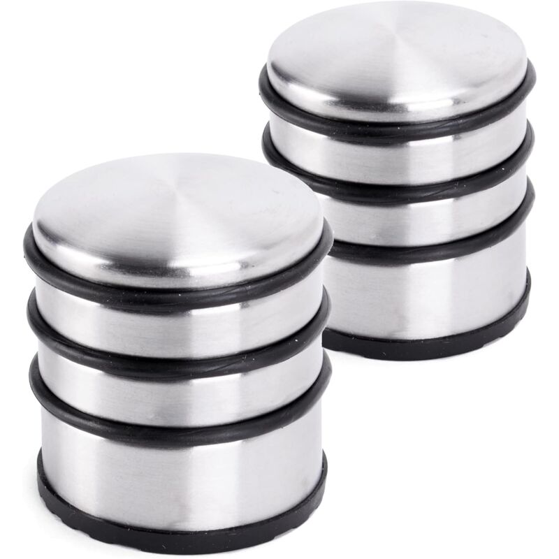 [neuwertig]flacher Türstopper Aus Edelstahl, 7 X 8 Cm (b X H), 1 Kg, Für Schwere Türen – Rutschfester Türstopper Aus Edelstahl Für Glatte Böden – 2er-set
