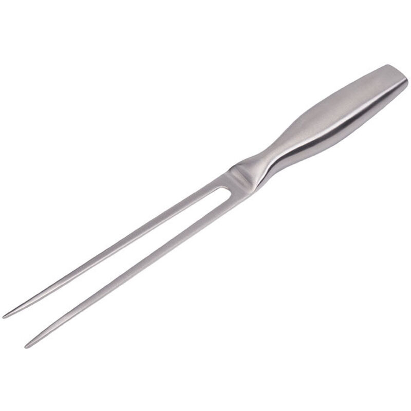 [neuwertig]fleischgabel, Edelstahl, Professionelle Tranchiergabel, Rutschfester Griff, Silberfarben, 27 Cm