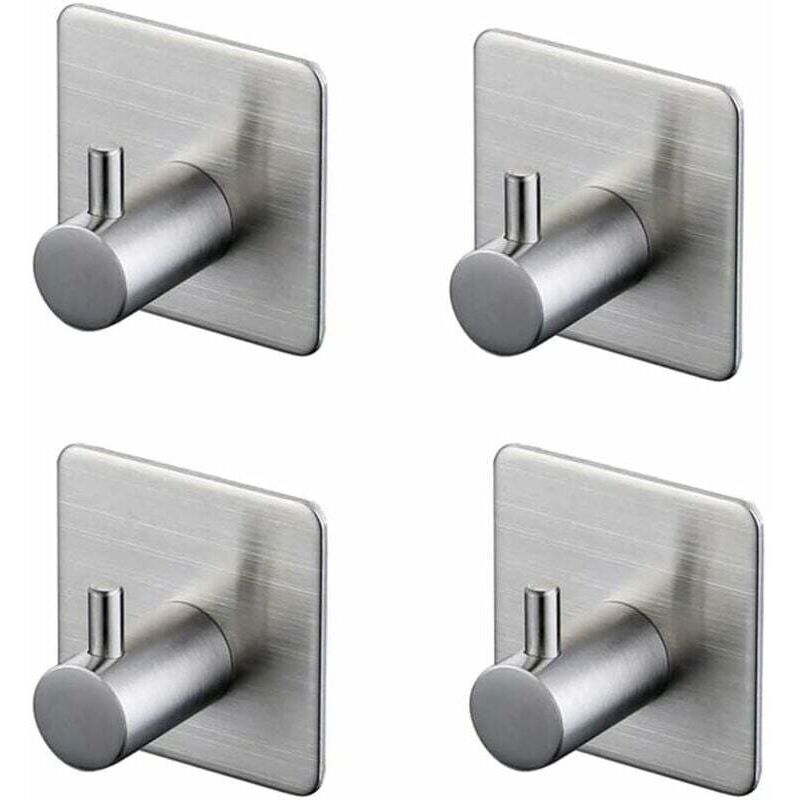 [neuwertig]set Mit 4 3m-klebehaken, Wandhaken Fürs Badezimmer, Edelstahl, Silber