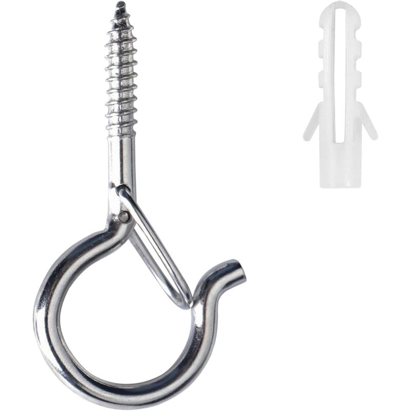 [neuwertig]q-hanger 22er-pack Schraubhaken Zur Wand- Oder Deckenaufhängung Mit Sicherheitsschlaufe Für Silvester, Zuhause, Garage, Party (silber)