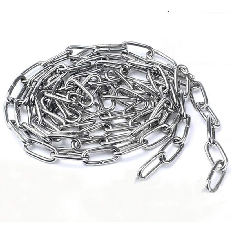 [neuwertig]starke Und Robuste Kette Aus Edelstahl 304 Mit Geschweißten Stahlgliedern Für Zäune, Spazier- Und Hundeleinen, Trockenketten, Maximale Traglast 200 Kg, 4 Mm - 2 Meter