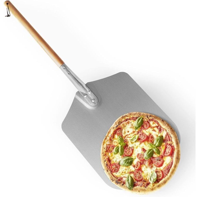 [neuwertig]pizzaschieber, Aluminium, Holzgriff, Professioneller Ofenspatel, 79 X 35 Cm, Natur/silber