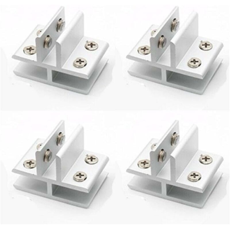 [neuwertig]regalhalterungen Und -stützen. Set Mit 4 T-förmigen Glasklemmen Für 3 Seitenwände, Duschen, Tische, 10-12 Mm Dicke Platten.
