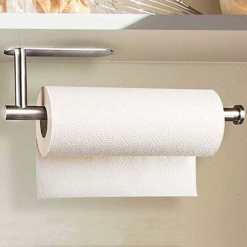[neuwertig]papierhandtuchhalter, Wandmontage Oder Selbstklebend, Küchenrollenhalter Aus Edelstahl. Unterbau-papierhandtuchhalter, Kein Bohren Erforderlich, Gebürstetes Silber