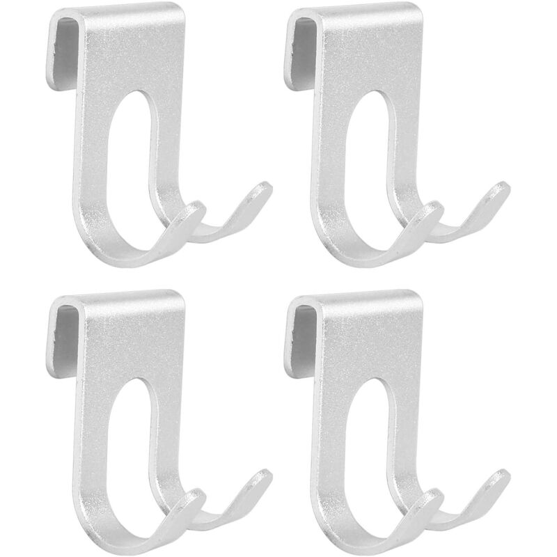[neuwertig]set Mit 4 Aluminiumhaken, Handtuchhaken Ohne Bohren, Robuste Wandhaken, Klebehaken Für Bad, Küche, Büro, Mehrzweck (silber)